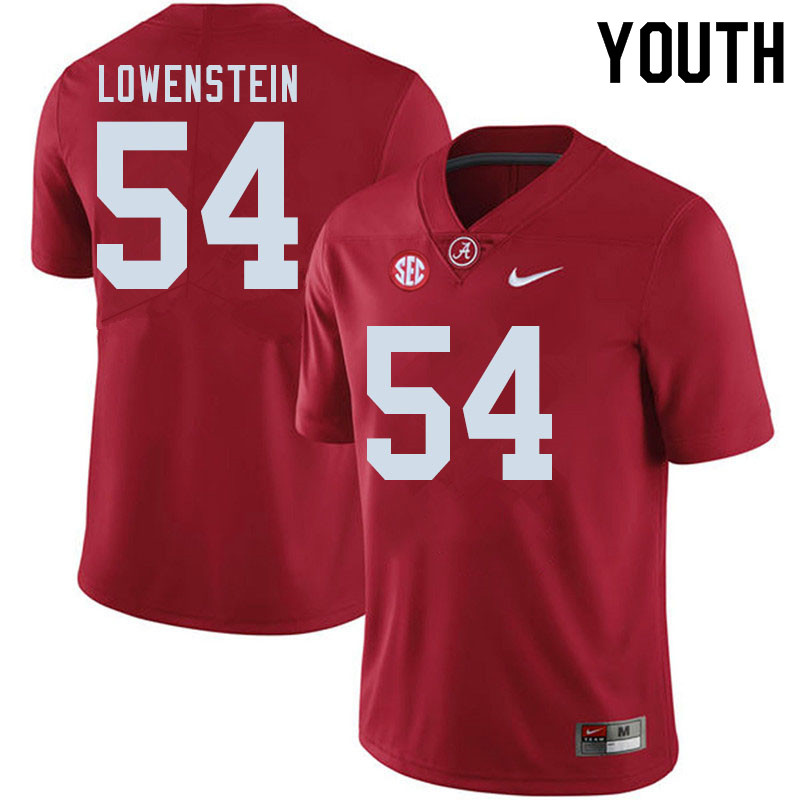 Youth #54 Julian Lowenstein Alabama Crimson Tide College Football Jerseys Sale-Crimson